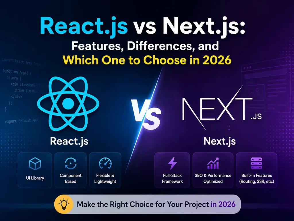 React.js vs Next.js: Features, Differences, and Which One to Choose in 2026